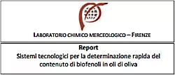 Total Polyphenol (Biophenol) Test used by the CDR OxiTester has been tuned to the reference method COI/T.20/Doc. no. 29: 2009 by the Merceological Chemical Laboratory of Florence